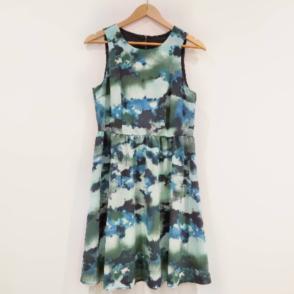 Pretty Blue & Green Party Dress